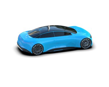 Beyaz zemin üzerinde izole edilmiş 3D resimleme spor araba