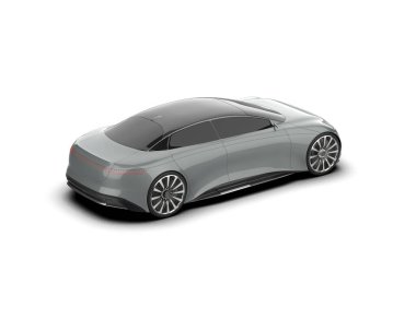 Beyaz zemin üzerinde izole edilmiş 3D resimleme spor araba