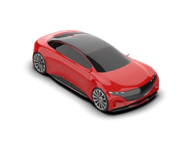 Beyaz zemin üzerinde izole edilmiş 3D resimleme spor araba