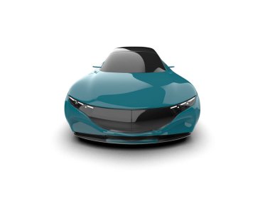 Beyaz zemin üzerinde izole edilmiş 3D resimleme spor araba