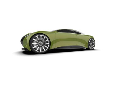 Beyaz zemin üzerinde izole edilmiş 3D resimleme spor araba