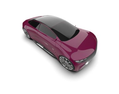 Beyaz zemin üzerinde izole edilmiş 3D resimleme spor araba