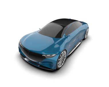 Beyaz zemin üzerinde izole edilmiş 3D resimleme spor araba