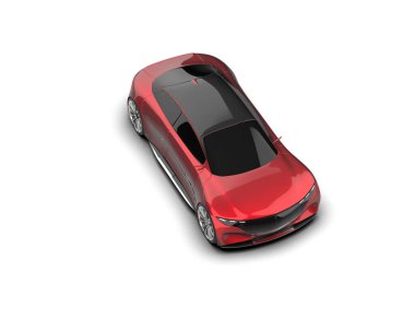 Beyaz zemin üzerinde izole edilmiş 3D resimleme spor araba