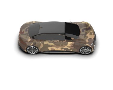 Beyaz zemin üzerinde izole edilmiş 3D resimleme spor araba