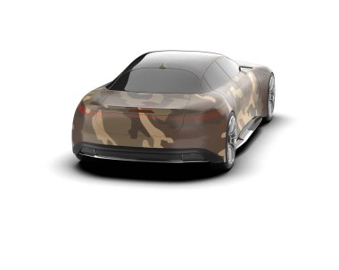 Beyaz zemin üzerinde izole edilmiş 3D resimleme spor araba