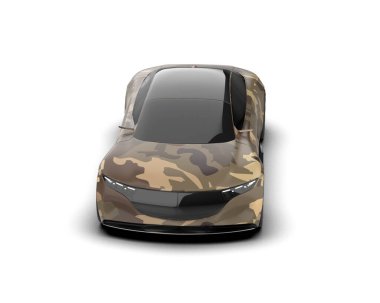 Beyaz zemin üzerinde izole edilmiş 3D resimleme spor araba