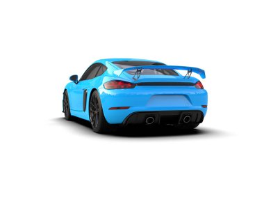 Beyaz zemin üzerinde izole edilmiş 3D resimleme spor araba