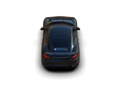 Beyaz zemin üzerinde izole edilmiş 3D resimleme spor araba