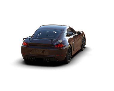 Beyaz zemin üzerinde izole edilmiş 3D resimleme spor araba