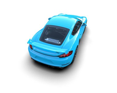 Beyaz zemin üzerinde izole edilmiş 3D resimleme spor araba