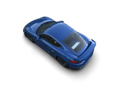 Beyaz zemin üzerinde izole edilmiş 3D resimleme spor araba