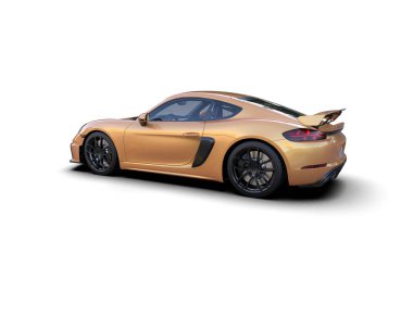 Beyaz zemin üzerinde izole edilmiş 3D resimleme spor araba