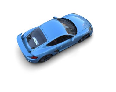 Beyaz zemin üzerinde izole edilmiş 3D resimleme spor araba