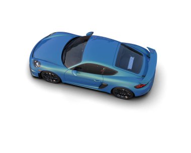 Beyaz zemin üzerinde izole edilmiş 3D resimleme spor araba