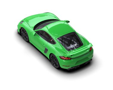 Beyaz zemin üzerinde izole edilmiş 3D resimleme spor araba