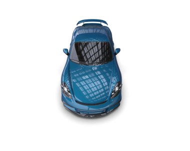 Beyaz zemin üzerinde izole edilmiş 3D resimleme spor araba