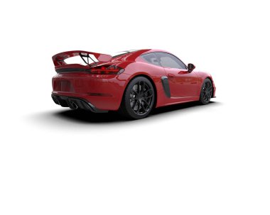 Beyaz zemin üzerinde izole edilmiş 3D resimleme spor araba