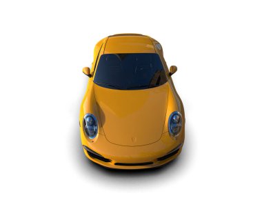 Beyaz zemin üzerinde izole edilmiş 3D resimleme spor araba