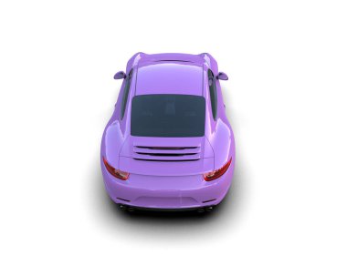 Beyaz zemin üzerinde izole edilmiş 3D resimleme spor araba