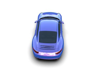 Beyaz zemin üzerinde izole edilmiş 3D resimleme spor araba
