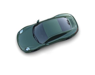 Beyaz zemin üzerinde izole edilmiş 3D resimleme spor araba