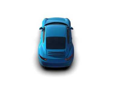 Beyaz zemin üzerinde izole edilmiş 3D resimleme spor araba