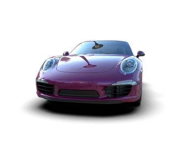 Beyaz zemin üzerinde izole edilmiş 3D resimleme spor araba