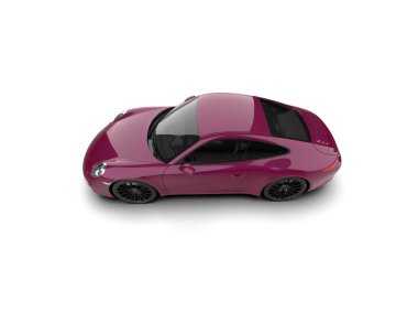 Beyaz zemin üzerinde izole edilmiş 3D resimleme spor araba