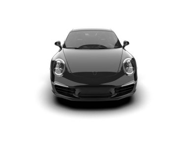 Beyaz zemin üzerinde izole edilmiş 3D resimleme spor araba