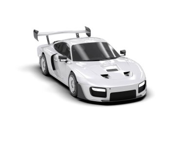Beyaz zemin üzerinde izole edilmiş 3D resimleme spor araba