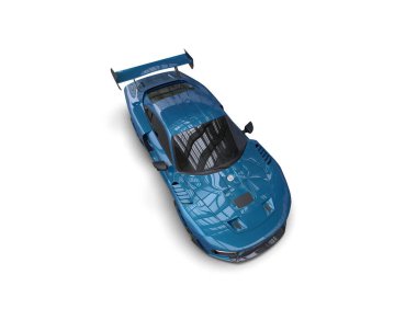 Beyaz zemin üzerinde izole edilmiş 3D resimleme spor araba