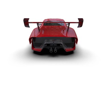Beyaz zemin üzerinde izole edilmiş 3D resimleme spor araba