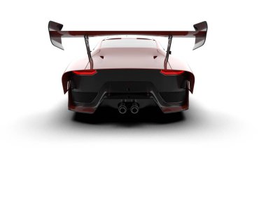 Beyaz zemin üzerinde izole edilmiş 3D resimleme spor araba