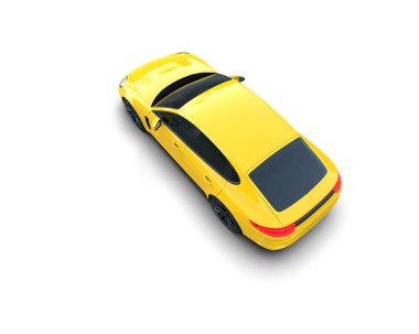 Beyaz zemin üzerinde izole edilmiş 3D resimleme spor araba