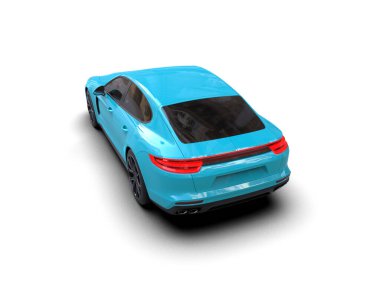 Beyaz zemin üzerinde izole edilmiş 3D resimleme spor araba