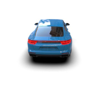 Beyaz zemin üzerinde izole edilmiş 3D resimleme spor araba