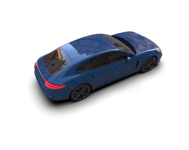 Beyaz zemin üzerinde izole edilmiş 3D resimleme spor araba