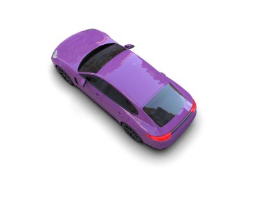 Beyaz zemin üzerinde izole edilmiş 3D resimleme spor araba