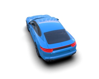 Beyaz zemin üzerinde izole edilmiş 3D resimleme spor araba