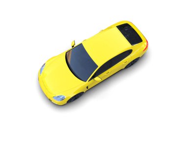 Beyaz zemin üzerinde izole edilmiş 3D resimleme spor araba