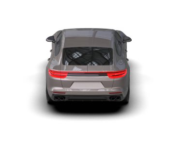 Beyaz zemin üzerinde izole edilmiş 3D resimleme spor araba