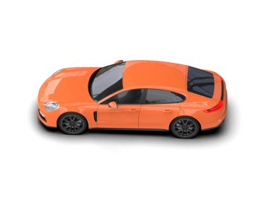 Beyaz zemin üzerinde izole edilmiş 3D resimleme spor araba