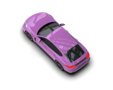 Beyaz zemin üzerinde izole edilmiş 3D resimleme spor araba