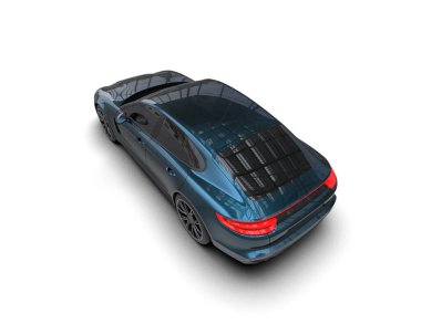 Beyaz zemin üzerinde izole edilmiş 3D resimleme spor araba