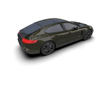 Beyaz zemin üzerinde izole edilmiş 3D resimleme spor araba