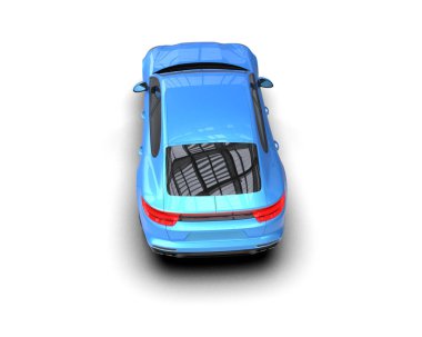 Beyaz zemin üzerinde izole edilmiş 3D resimleme spor araba