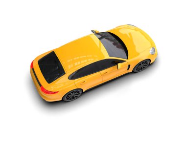 Beyaz zemin üzerinde izole edilmiş 3D resimleme spor araba