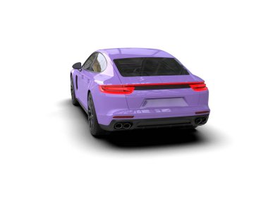 Beyaz zemin üzerinde izole edilmiş 3D resimleme spor araba