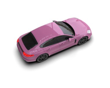 Beyaz zemin üzerinde izole edilmiş 3D resimleme spor araba